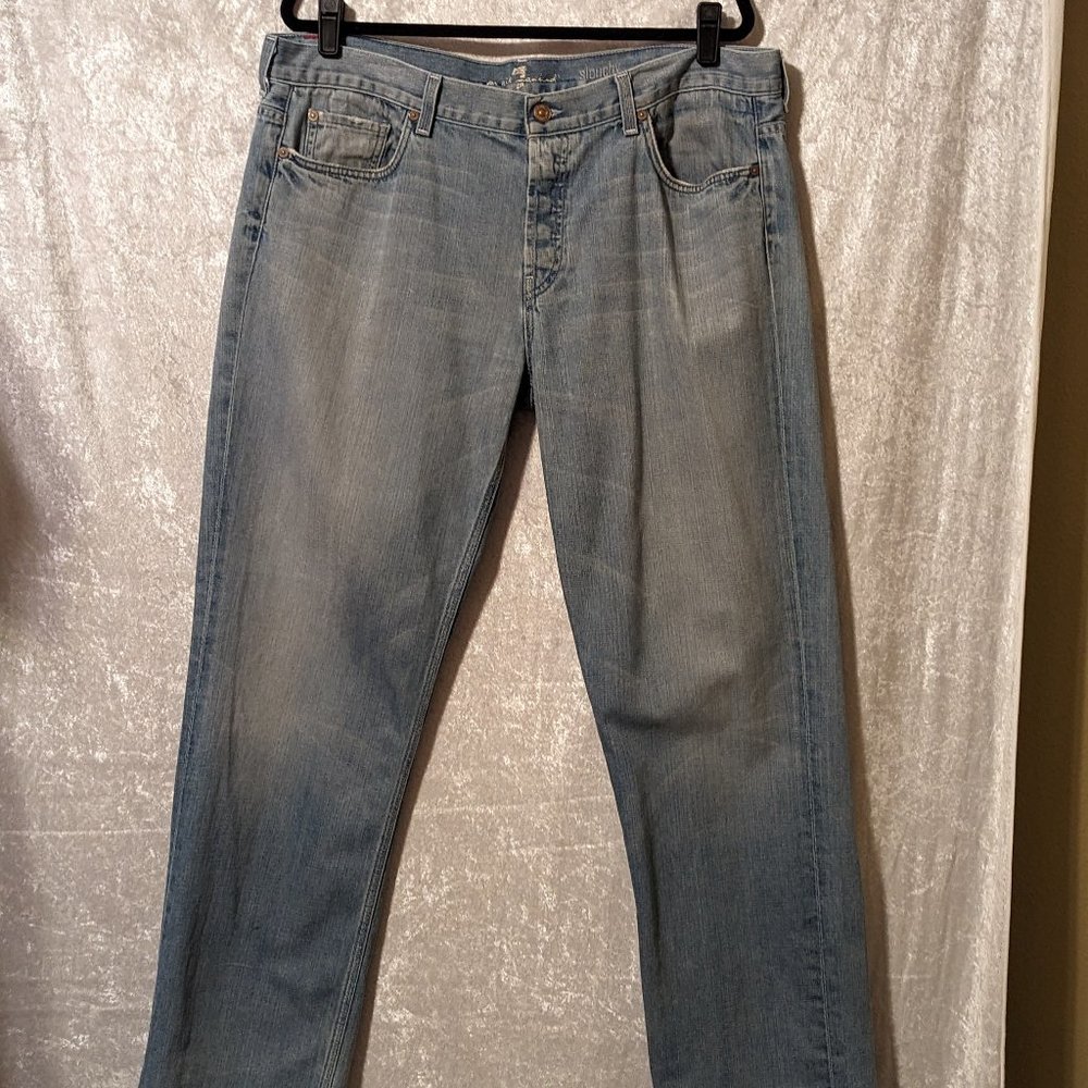 7 For All Mankind Light Wash Distressed Slouchy Jeans